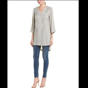QUINN Embroidered Silk-Blend Tunic